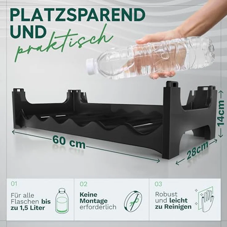 Novaliv Schwarzes, Modulares Flaschenregal für 144 Weinflaschen - Stapelbar, Erweiterbar, Robust - Ideal für Weinlagerung in Keller, Gastronomie & Zuhause, Getränkeschrank, Weinregal stapelbar – Bild 3