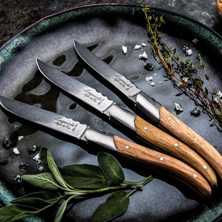 Laguiole Style de Vie Steakmesser LAGUIOLE STEAKMESSER "MISCHHOLZ", 6 Holzarten, 6 Messer im Etui – Bild 4