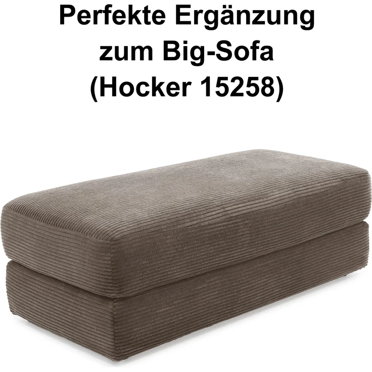 Big-Sofa 290 cm breit Federkern Polsterung tiefe Lounge Couch Cord Braun Taupe – Bild 8