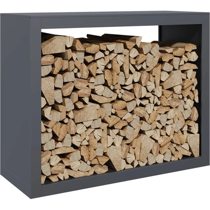 vidaXL Brennholzregal Anthrazit 100x40x80 cm Stahl 850977 – Bild 2