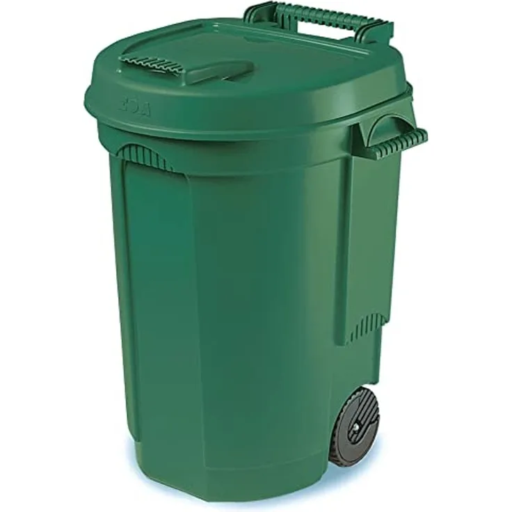 Fahrbarer Abfallbehälter 110L Farbe: grün, Maße: 55x58x81cm