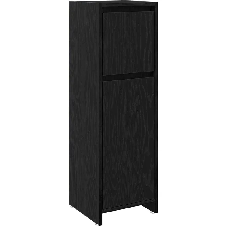 vidaXL Badezimmerschrank mit Tür Schwarz Eichen-Optik 30 x 30 x 95 cm 862504