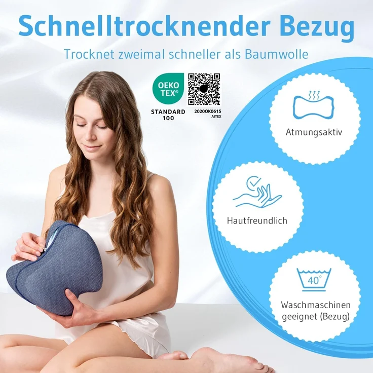 Third of Life Kniekissen für Seitenschläfer mit Thermo-Bezug, Knie-Stützkissen mit Visco-Schaum – Bild 7