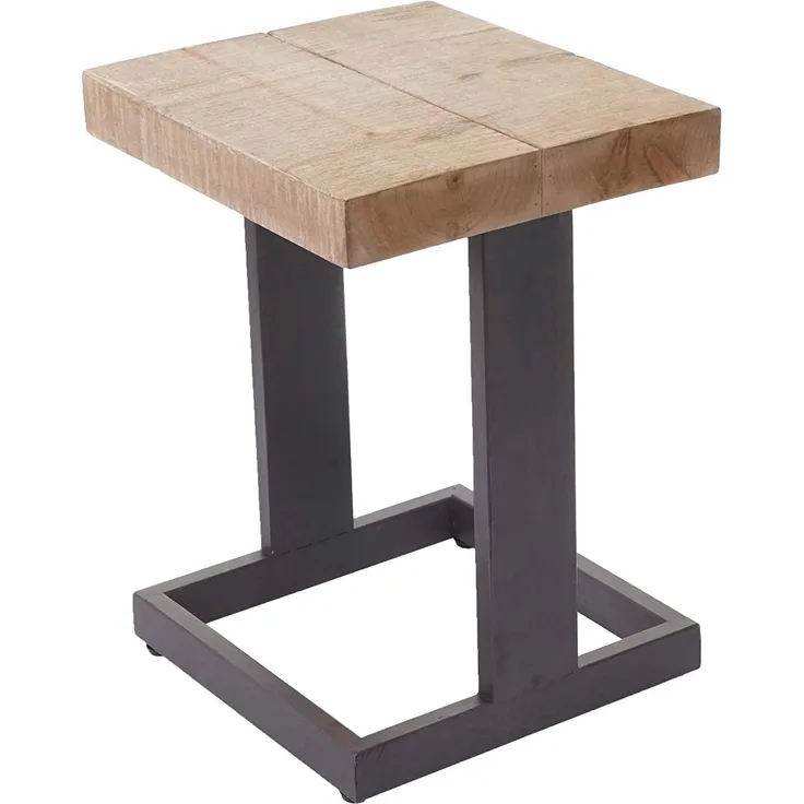 Sitzhocker HWC-A15, Hocker Fußhocker Holzhocker, Tanne Holz rustikal massiv MVG-zertifiziert 48x36x32cm