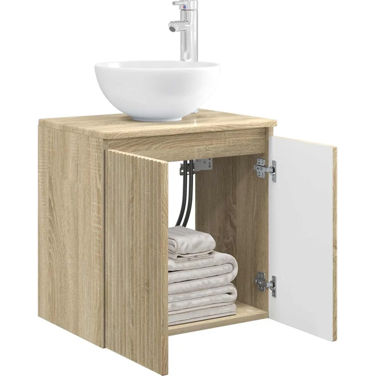 vidaXL Wandmontierter Waschbeckenunterschrank Sonoma-Eiche 890394 – Bild 3