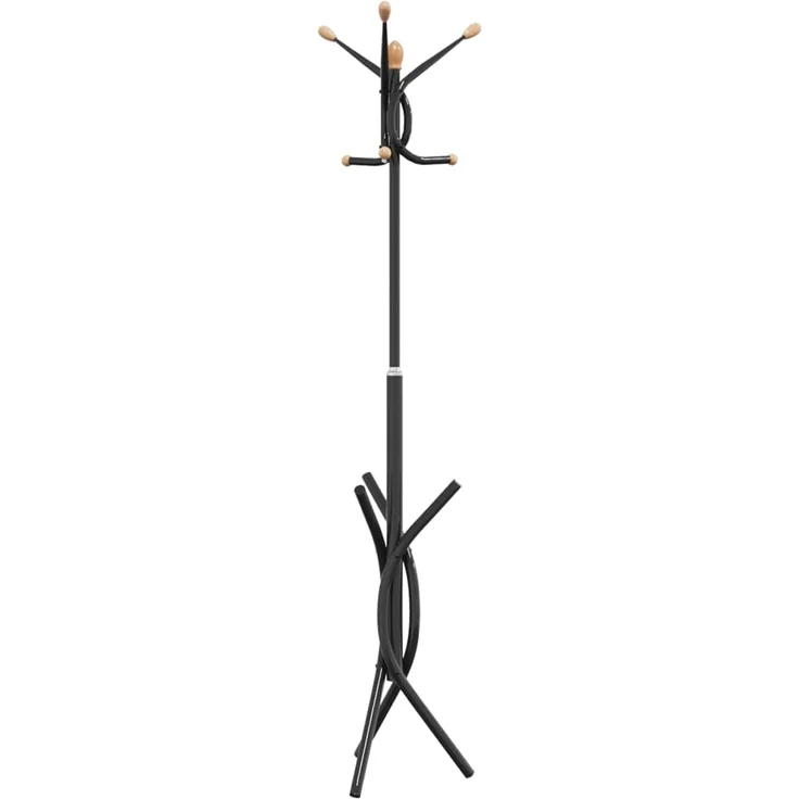 vidaXL Garderobenständer Schwarz 176 cm Pulverbeschichtetes Eisen 377083 – Bild 1