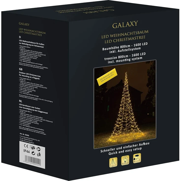 Galaxy Led Tannenbaum 800 cm zum Aufhängen am Fahnenmast – Bild 3