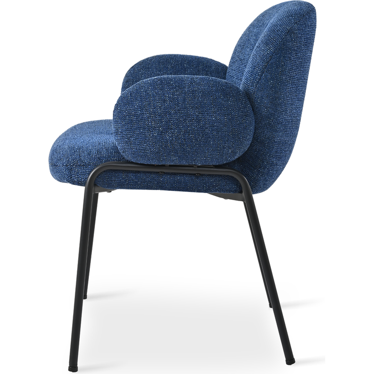 GOEURVANT 1235 Esszimmerstühle 6er-Set mit Armlehnen, Polsterstühle, Chenille - Blau – Bild 3