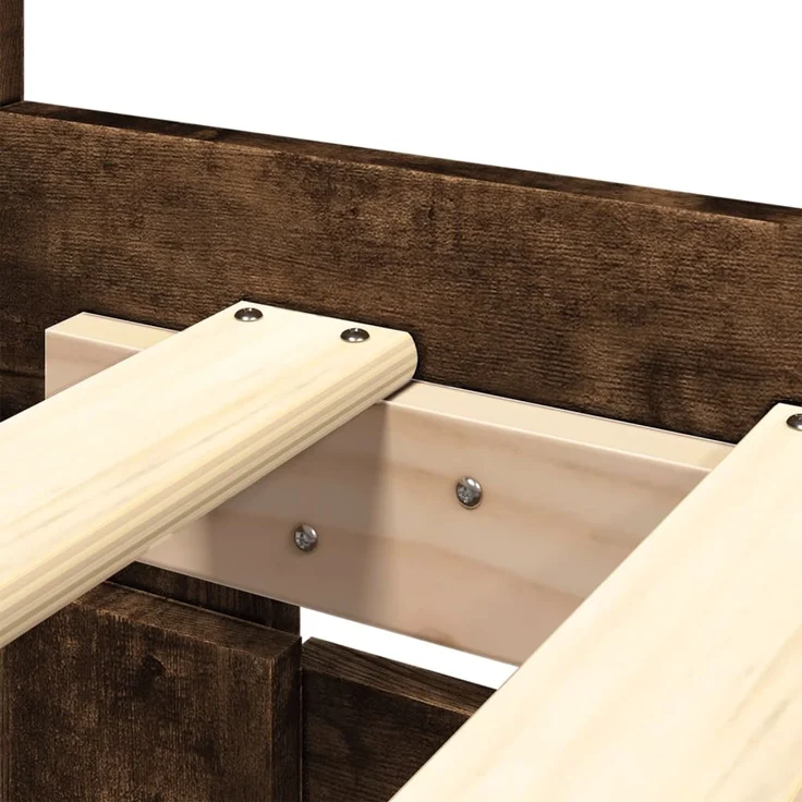 vidaXL Bettgestell mit Kopfteil Räuchereiche 160x200 cm Holzwerkstoff 3295552 – Bild 9