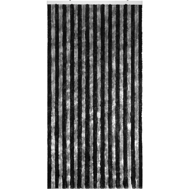 Moritz Flauschvorhang aus Chenille 100 x 200 cm schwarz grau Türvorhang als Fliegenschutz Insektenschutz für Camping Wohnwagen – Bild 4