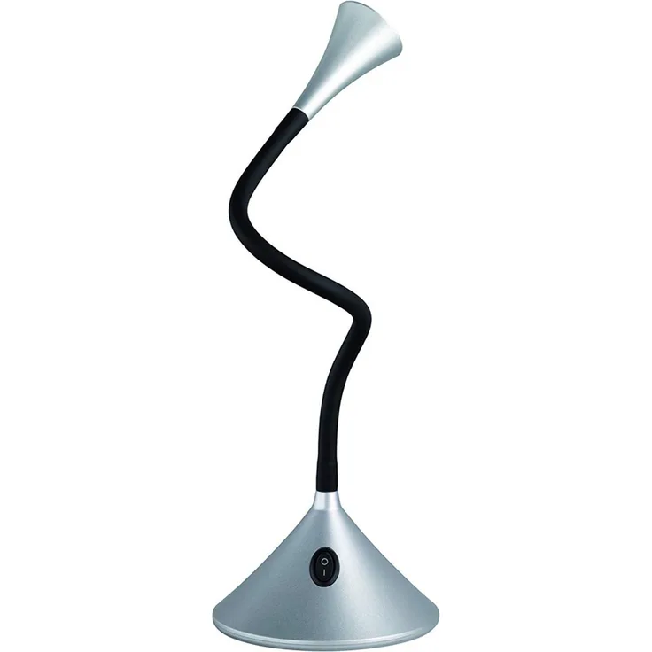 'Viper' flexible 2in1 LED Tischlampe & Wandlampe, schwarz/silber
