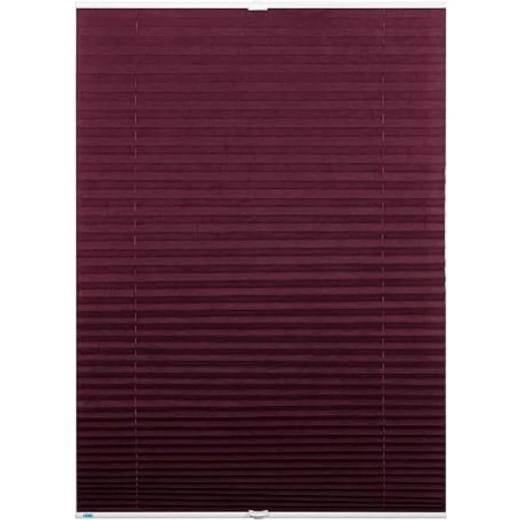 K-home Klemmfix-Plissee 60x210 cm (B x L) Bordeaux Lichtschutz +++ Moderne Crushed Optik +++ – Bild 3