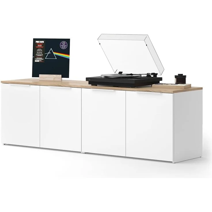 Wohnwand Wido Weiß/Sonoma 2 Teile Vicco – Bild 7