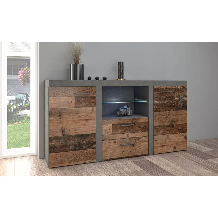 AX LIVING Schubladenschrank Kommode Spacoro 2F2S Matera/Old Style – Bild 1