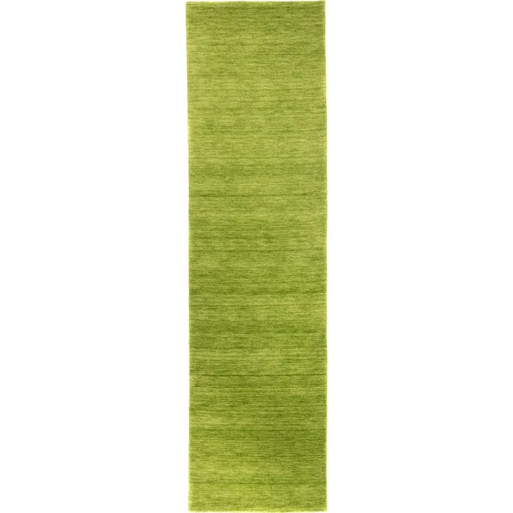 Gabbeh Teppich - Softy - Uni 300 x 80 cm - lindengrün - läufer