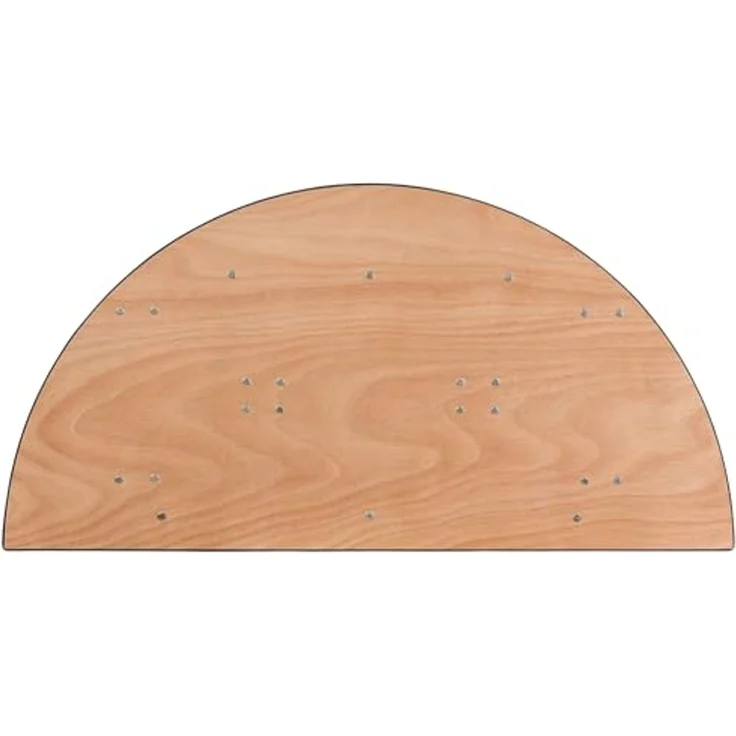 Flash Furniture Furman 1,2 m Halbrunder Allanlass-Holz-Klapptisch Event-Tisch, faltbar, tragbar, halbrund, Banketttisch mit Holzplatte, Natur/Schwarz – Bild 6