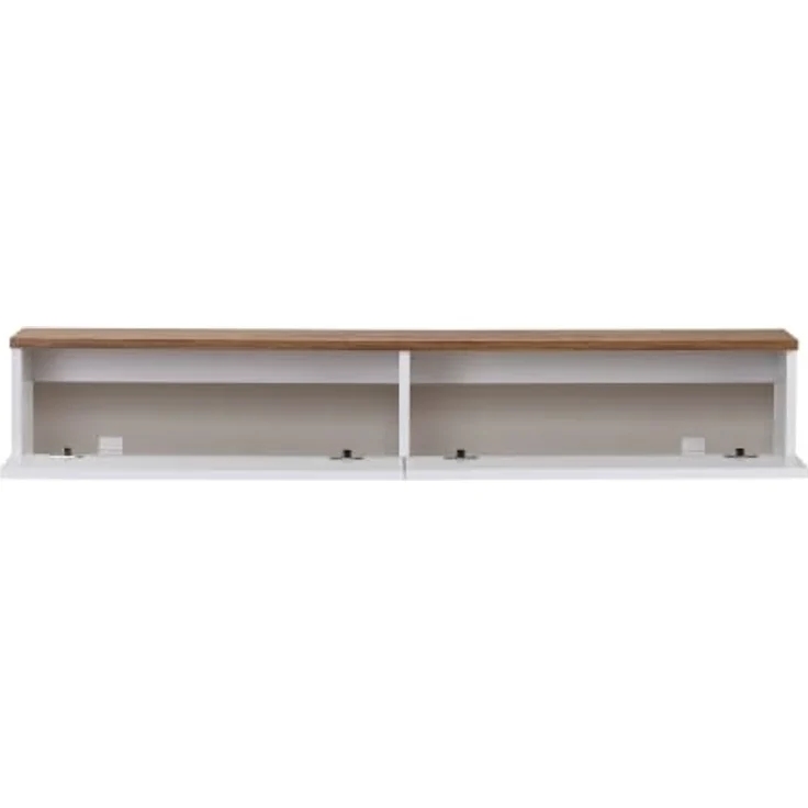 Hanah Home Stilvoller TV-Ständer, Kiefernholz & Weiß, 160 x 25 x 25 cm | Robuste, melaminbeschichtete Spanplatte, inklusive Wandhalterung | Modernes Design, Tragkraft 35 kg – Bild 4