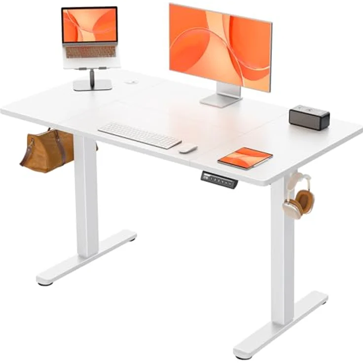 ErGear Elektrisch Höhenverstellbarer Schreibtisch 120x60 cm, Schreibtisch Höhenverstellbar mit 4 Memory-Funktion, Gaming Tisch mit Vierteilige Tischplatte – Bild 2