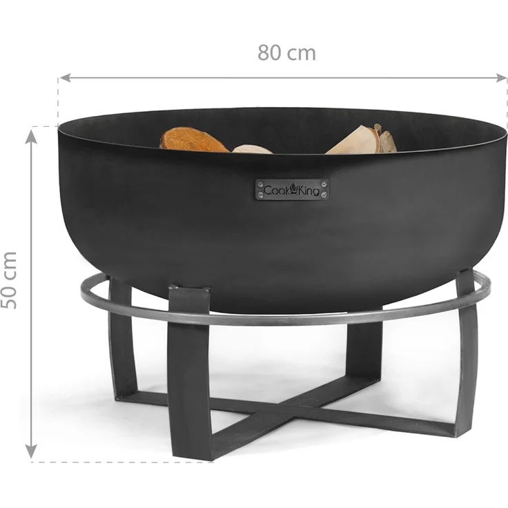 CookKing 'Viking' Feuerschale XXL, Stahl Schwarz, Ø 80x50 cm – Bild 3