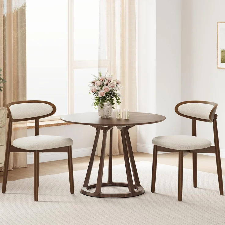 MALOL Esszimmerstühle 2er Set, Stühle Esszimmer, Ergonomischer Stuhl mit Massivholzrahmen, 5cm Schaumpolsterung, Bequeme Polstersitzfläche, Küchenstuhl für Zuhause und Gewerbe, Beige