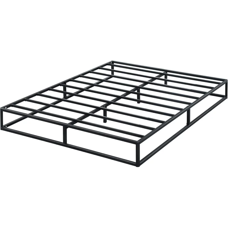Olee sleep 22cm Modernes Metall-Plattform-Bettgestell / Bett / Metall / Metall-Bettgestell / Stahl-Lattenrost / Matratzenrahmen / Kein Boxspring erforderlich / 140x200 cm / Full / Schwarz – Bild 1