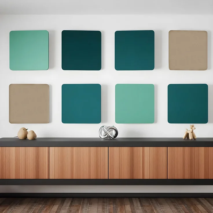Rheinland Möbel FocusWall WAQ0404 – Quadratischer Akustik-Wandabsorber 40×40 cm in Stofffarbe Aruba inkl. Montage-Set - Made in Germany - Klasse A, Stoffbezug, schwer entflammbar – Bild 4
