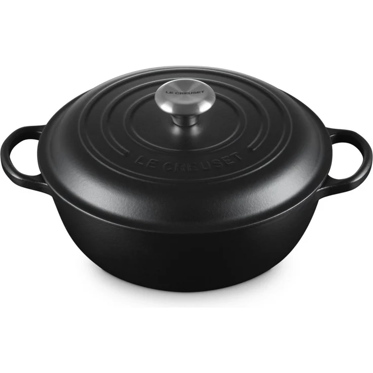 Le Creuset Stew Pot Rund Signature 26 cm Schwarz - Schwarz - 26 cm – Bild 1