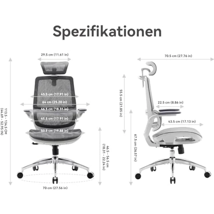 SIHOO M59AS Ergonomischer Bürostuhl mit Doppelsitzlehnen-Design und adaptiver Lendenwirbelstütze, Mesh-Schreibtischstuhl für das Homeoffice (Weiß) – Bild 2
