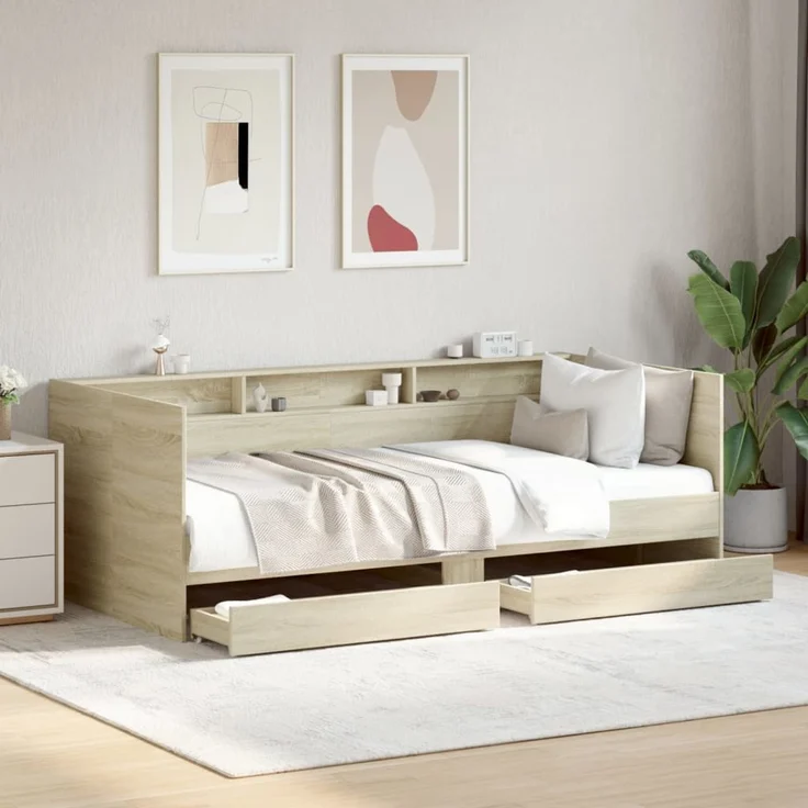 vidaXL Tagesbett mit Schubladen ohne Matratze Sonoma-Eiche 75x190 cm 3280862