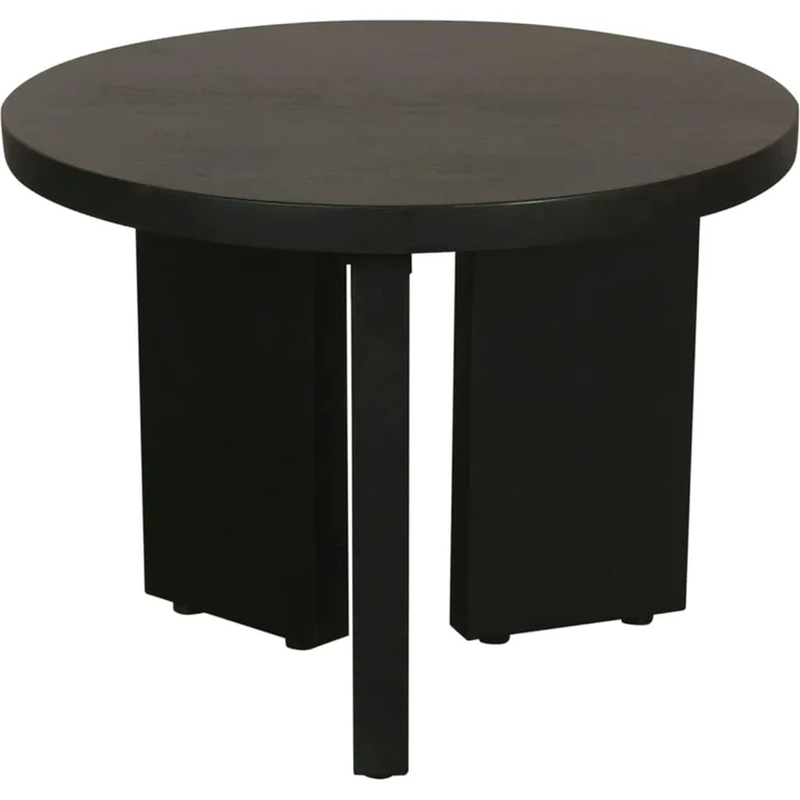 byLIVING Beistelltisch Round/Rund/Massivholz Akazie schwarz/Kaffeetisch/Nachttisch/Echtholz/D 40, H 30 cm