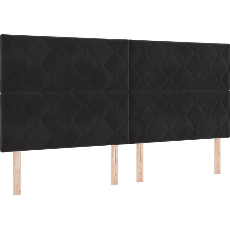 vidaXL Aufbewahrungsbett mit Kopfteil Schwarz 200 x 200 cm Samt 3459845 – Bild 4