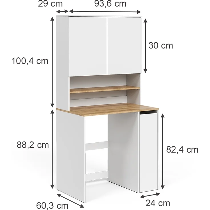 Waschmaschinenschrank Viktor Weiß/Artisan 93.6 x 88.2 cm 2 Teile mit Regal Vicco – Bild 2