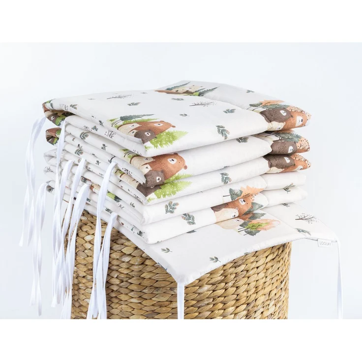 Loolay Bettnestchen Bärchen Familie Beige Baumwolle Atmungsaktives Babybett BETTUMRANDUNG, (Bett 140 x 70cm - 420, 210 cm, 120 x 60cm - 360, 180 cm, Babyausstattung Umrandung Kopfschutz Kantenschutz Bettschlange), PREMIUM Baby GESCHENK! 100% Bio Baumwo... – Bild 1