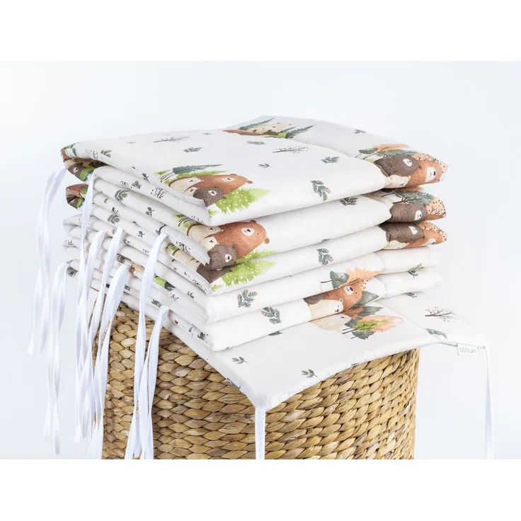 Loolay Bettnestchen Bärchen Familie Beige Baumwolle Atmungsaktives Babybett BETTUMRANDUNG, (Bett 140 x 70cm - 420, 210 cm, 120 x 60cm - 360, 180 cm, Babyausstattung Umrandung Kopfschutz Kantenschutz Bettschlange), PREMIUM Baby GESCHENK! 100% Bio Baumwo...