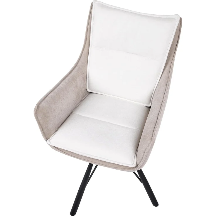 Esszimmerstuhl drehbar ANNEBERG Chenillegewebe Cremeweiß Beige – Bild 6