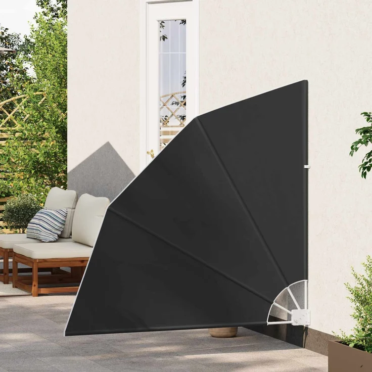 vidaXL Balkon Sichtschutz Rechteckig 140 x 140 cm Polyester Schwarz 42000926 – Bild 3