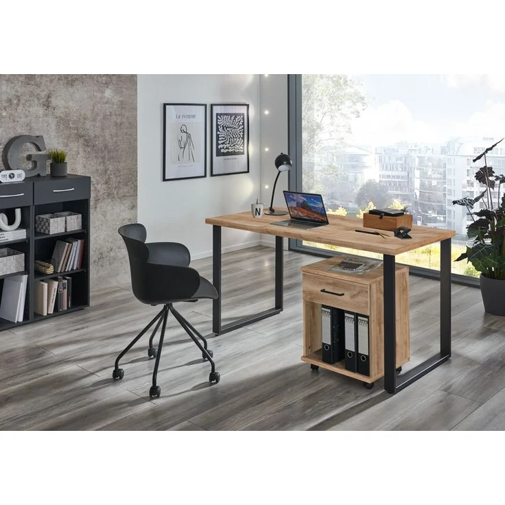 Home Desk Schreibtisch braun Holzwerkstoff 70cm x 159cm x 75cm – Bild 2