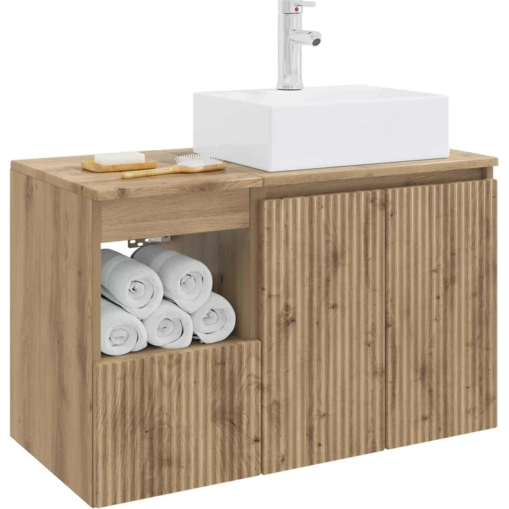 vidaXL Badezimmerschrank-Set 2 stk. Artisan-Eiche 79,5 x 41 x 79,5 cm 3404063 – Bild 3