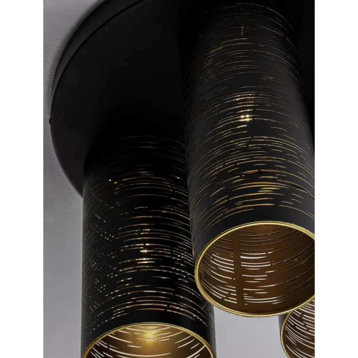 Nova Luce 9555811 ZANE Deckenleuchte 3-flammig Schwarz Gold E14 – Bild 3