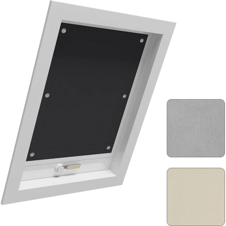 WOLTU Thermo Dachfenster Rollo ohne Bohren Sonnenschutz Verdunkelungsrollo mit Saugnäpfen, Thermorollo Hitzeschutz für Velux- und Roto-Fenster F06 / 206, Schwarz 48x93 cm