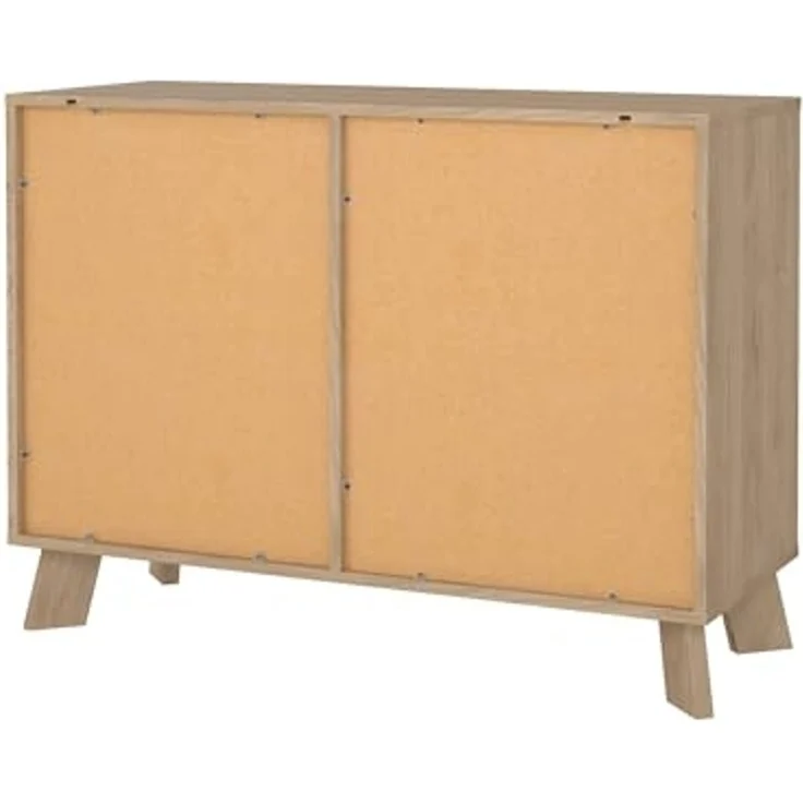 Dmora - Kommode Deirdr, Wohnzimmerbuffet, Wohnzimmer-Sideboard, Moderne Küchen-Speisekammer, 99x39 h73 cm, Eiche und Weiß – Bild 6