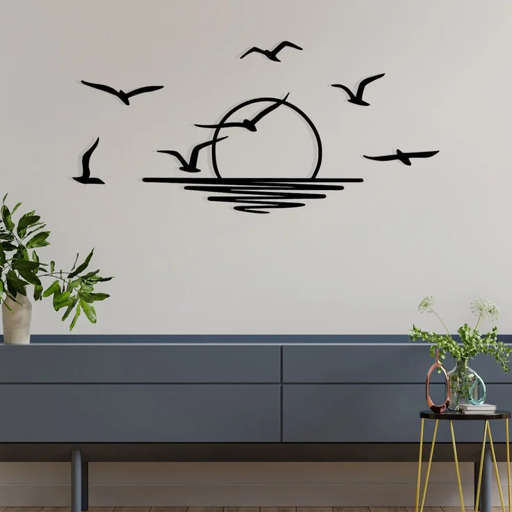 Wallity 'Spiaggia' Dekoratives Wandaccessoire aus Metall, Schwarz, 49 x 115 cm – Bild 3