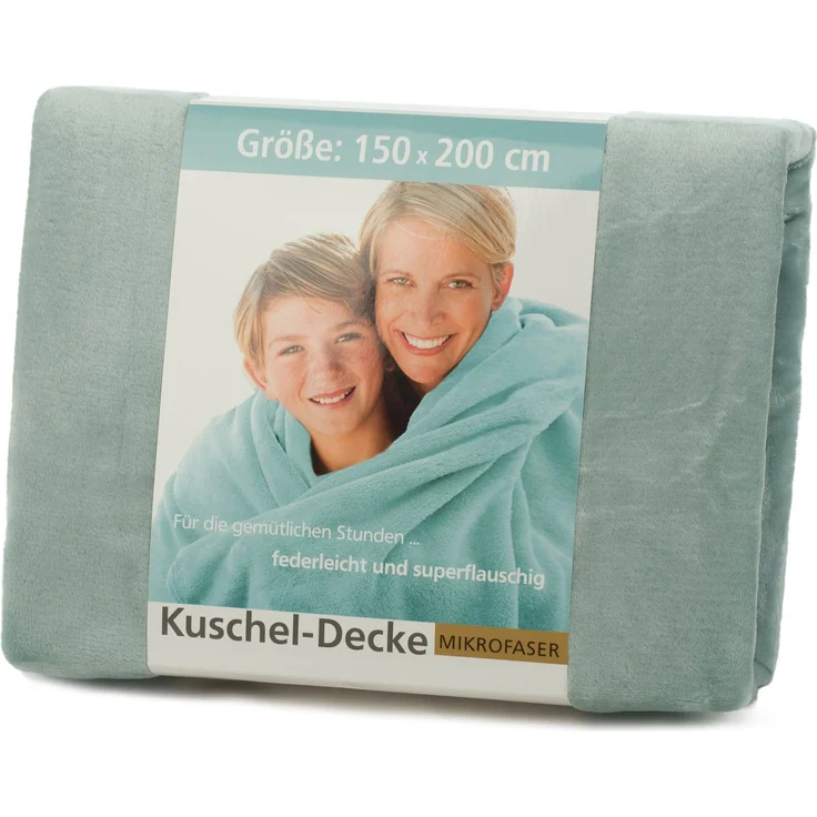 Premium Memphis Decke/Wohndecke, 100% Polyester, 150x200 cm, aqua – Bild 3