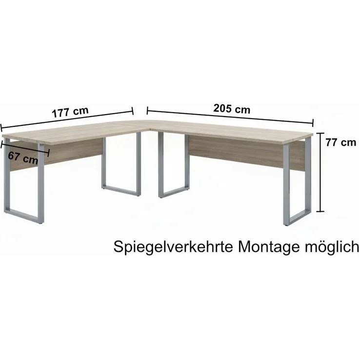 moebel-dich-auf Büromöbel-Set TABOR PRO Set 3, (abschließbar, Metallgriffe, 5-tlg, Winkelschreibtisch mit Rollcontainer + Aktenschrank + 2 Aktenregale), Made in Germany – Bild 3