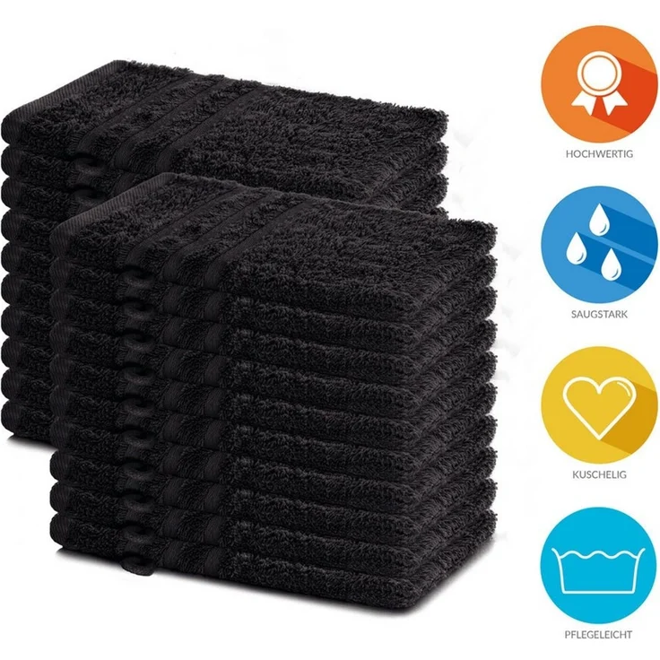 Lavea Waschhandschuh 20er Set Waschhandschuhe, 15 x 21 cm, Elena-Frottierserie, Waschlappen, (20-St), 500 g/m² Frottier, weich & saugstark, pflegeleicht – Bild 2