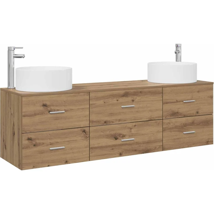 vidaXL Badezimmerschrank-Set 3 stk. Artisan-Eiche 161,5 x 44,5 x 80 cm 3405946 – Bild 2