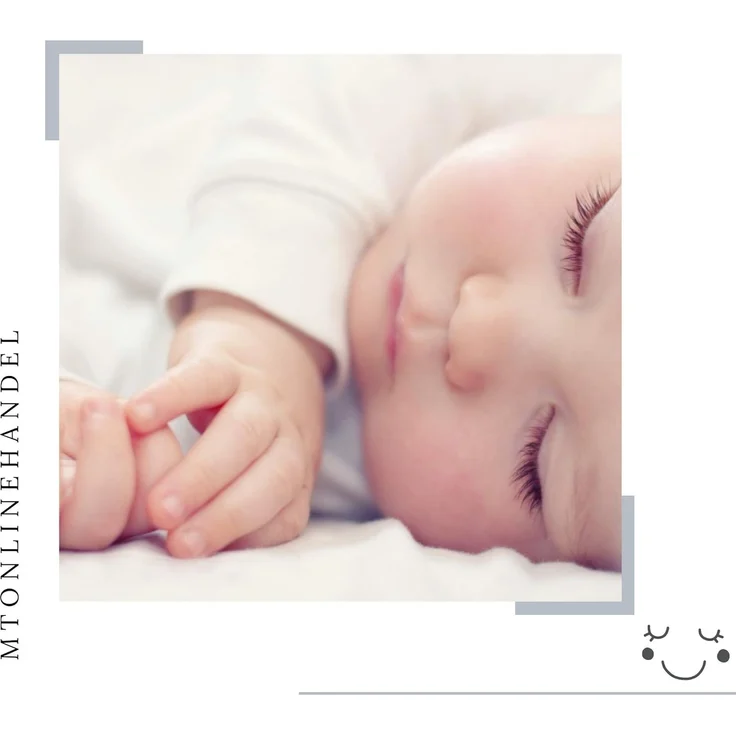 MTOnlinehandel Babybettwäsche Sweet Dreams 100x135 + 40x60 cm, 100 % Baumwolle, Biber, 2 teilig, Sterne & Wimpern süße Träume Kinderbettwäsche – Bild 4