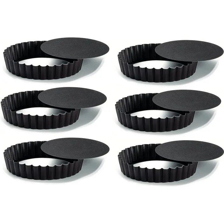 Schneider GmbH Backform Quicheform Kuchenform Obstkuchenform Boden herausnehmbar Rund gewellt, (6-tlg)