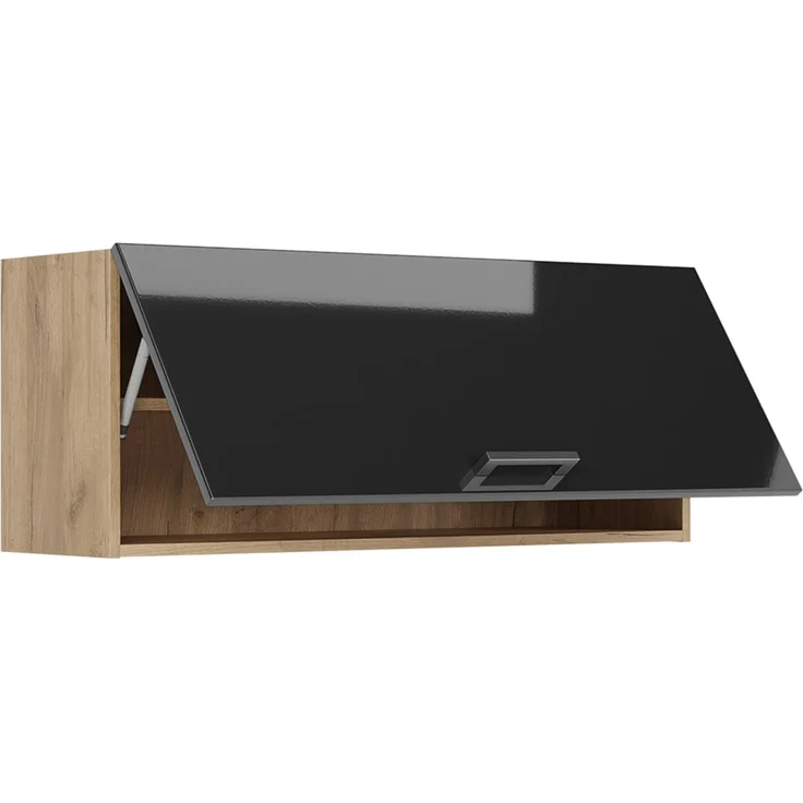 Hängeschrank R-Line Anthrazit Hochglanz/Goldkraft Eiche 100 cm Flach Vicco – Bild 3