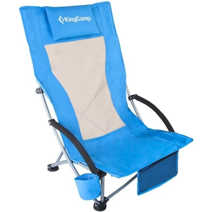 KingCamp Campingstuhl Strand Liege Stuhl Hoch Lehne Camping Klapp, Falt Sessel Niedrig 136 kg – Bild 4